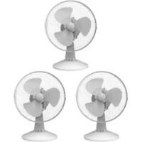 igenix Desk Fan FANPK07 Non Height Adjustable Main 25 W Plastic White 2 21.5 x 27.5 x 38 cm Pack of 3