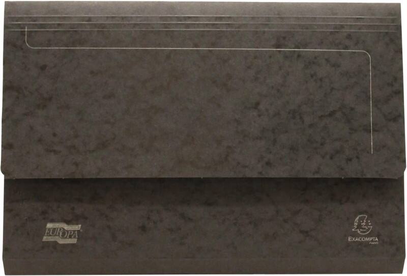 Exacompta Europa Document Wallet 4792Z A4, Foolscap Mottled Pressboard 35.7 (W) x 0.3 (D) x 24.5 (H) cm Black Pack of 25