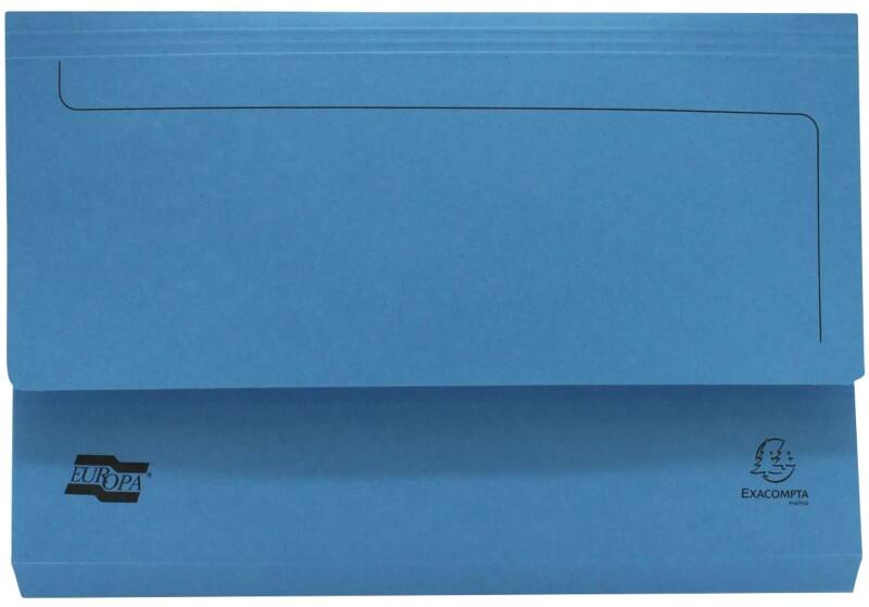 Exacompta Europa Document Wallet 4795Z A4, Foolscap Mottled Pressboard 35.7 (W) x 0.3 (D) x 24.5 (H) cm Blue Pack of 25