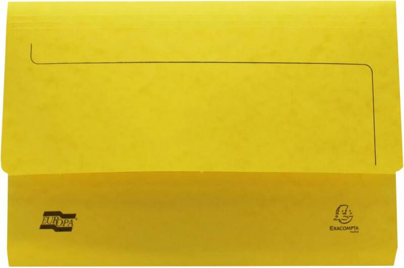 Exacompta Europa Document Wallet 3149Z A4, Foolscap Mottled Pressboard 35.7 (W) x 0.3 (D) x 24.5 (H) cm Lemon Pack of 25