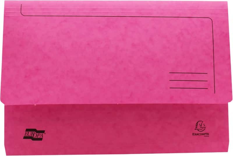Exacompta Europa Document Wallet 3091Z A4, Foolscap Mottled Pressboard 35.7 (W) x 0.3 (D) x 24.5 (H) cm Pink Pack of 25