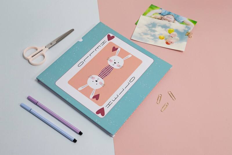 Exacompta Carte de Jeu Photo Album Hardback Paper 24.7 x 24.7 x 1.7 cm Pink, Blue