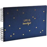 Exacompta Life Photo Album Spiral Hardback Paper 22.8 x 33 x 3 cm Blue