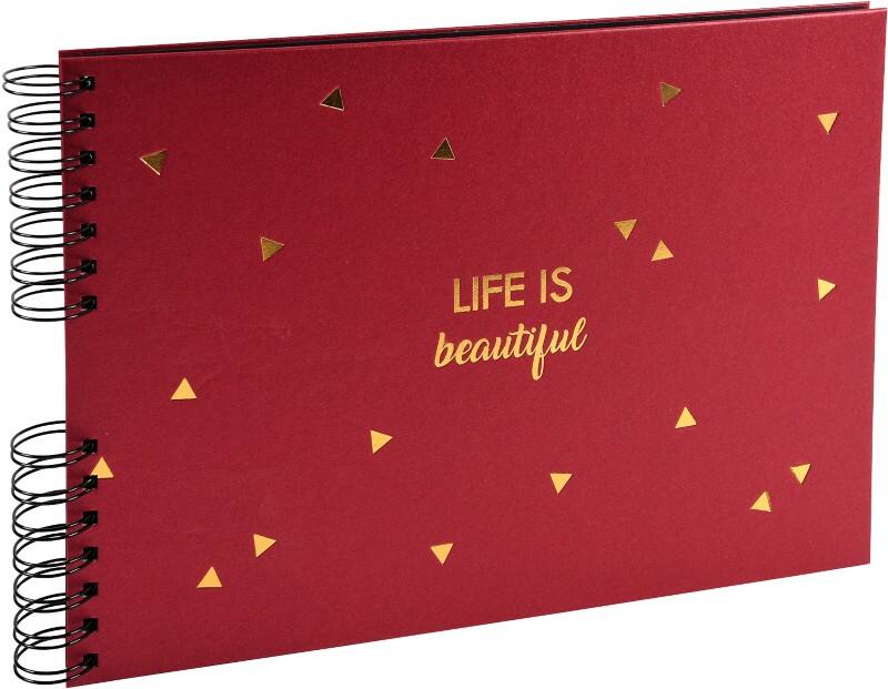 Exacompta Life Photo Album Spiral Hardback Paper 22.8 x 33 x 3 cm Red