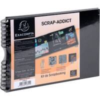 Exacompta Scrap-Addict Photo Album Spiral Hardback Paper 22 x 32 x 3 cm Black