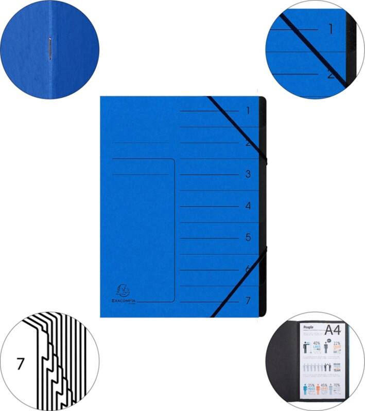 Exacompta Multipart File 540702E Mottled Pressboard Blue 24.5 (W) x 0.5 (D) x 32 (H) cm Pack of 10