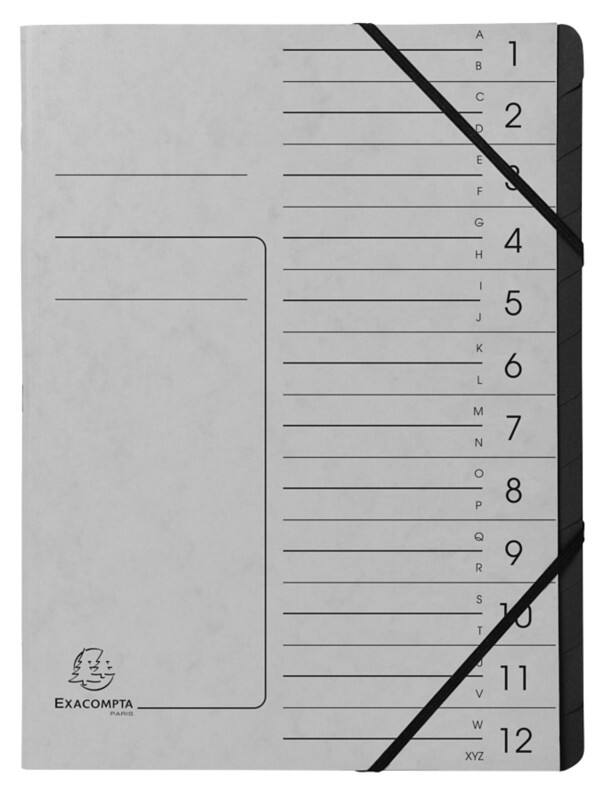 Exacompta Multipart File 541211E Mottled Pressboard Grey 24.5 (W) x 1 (D) x 32 (H) cm Pack of 10