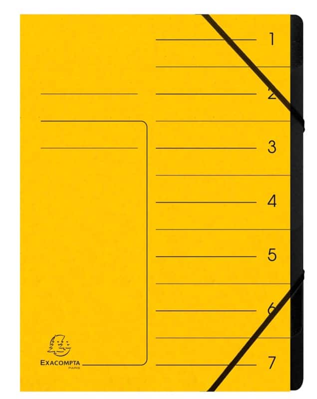 Exacompta Multipart File 541709E Mottled Pressboard Yellow 24.5 (W) x 0.5 (D) x 32 (H) cm Pack of 10