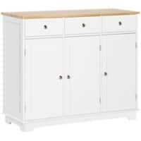 HOMCOM Sideboard 835-511WT MDF (Medium-Density Fibreboard), Rubberwood 3 Drawers