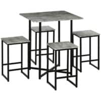 HOMCOM Table and Chairs set 835-642 Grey