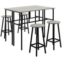 HOMCOM Table and Chairs set 835-678GY Grey