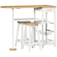 HOMCOM Table and Chairs set 835-522 Natural and White