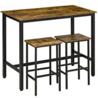 HOMCOM Table and Chairs set 835-609 Rustic Brown