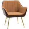 HOMCOM Accent Chair 839-573V70LR PU (Polyurethane), Foam, Velvet (100% PL (Polyester)), Steel Brown