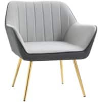 HOMCOM Accent Chair 839-573V70LG PU (Polyurethane), Foam, Velvet (100% PL (Polyester)), Steel Grey