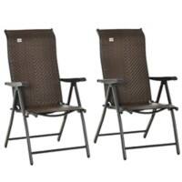 OutSunny Folding Chair 861-056 Steel, PE (Polyethylene) rattan, Brown