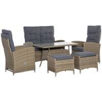 OutSunny Dining Set Aluminium, PE Rattan, Polyester 861-052V70