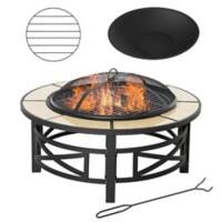 OutSunny Firepit 842-229 Metal, Ceramic Tile