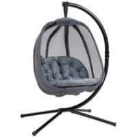 OutSunny Hanging Chair Steel, Mesh, PL (Polyester), PP (Polypropylene) Cotton Grey 970 x 1,260 x 1,720 mm