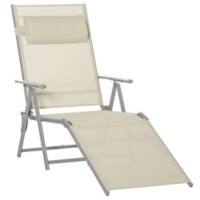 OutSunny Lounge Chair Mesh Sling Fabric Steel Frame 635 x 500 x 1,005 mm Beige