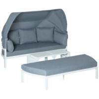 OutSunny Sofa 810 x 1,900 x 730 mm Aluminium, PP (Polypropylene), PL (Polyester) White