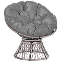 OutSunny Swivel Chair Steel, PE (Polyethylene) rattan, PL (Polyester) 970 x 870 x 860 mm Grey