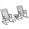 OutSunny Table and Chairs set Mesh Fabric, Sponge, Steel, Tempered Glass