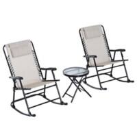 OutSunny Table and Chairs set Mesh Fabric, Sponge, Steel, Tempered Glass