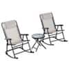 OutSunny Table and Chairs set Mesh Fabric, Sponge, Steel, Tempered Glass