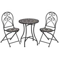 OutSunny Table and Chairs set Ceramic Tile,Metal 84B-647