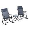 OutSunny Table and Chairs set Mesh Fabric, Sponge, Steel,Tempered Glass
