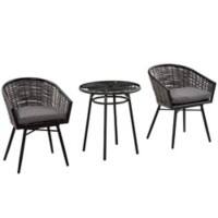 OutSunny Table and Chairs set PE Rattan, Polyester,Steel 863-104V70