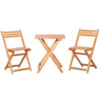 OutSunny Table and Chairs set Poplar Wood