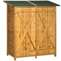 OutSunny Garden Shed 0.75 x 1.4 x 1.57 m Natural wood finish