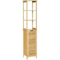 kleankin Cabinet Bamboo Natural wood finish 34 x 30 x 173 cm
