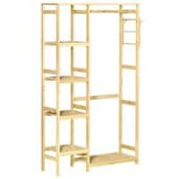 HOMCOM Clothes Rack Bamboo Natural wood finish 90 x 30 x 155 cm