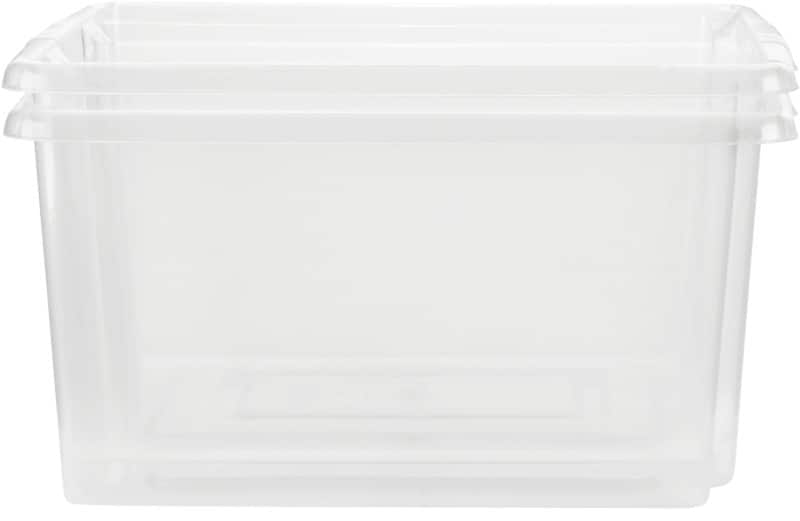 Whitefurze Stack&Store Storage Box 14 L Small Without Lid Transparent 40 x 28 x 20 cm