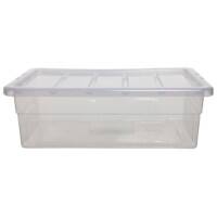 Whitefurze Spacemaster Storage Box + Lid 28 L Transparent 56 x 38 x 18 cm