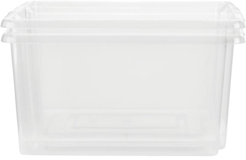 Whitefurze Stack&Store Storage Box 32 L Medium Without Lid Transparent ...