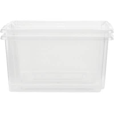 Whitefurze Stack&Store Storage Box 32 L Medium Without Lid Transparent 50 x 35 x 25 cm