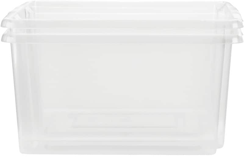 Whitefurze Stack&Store Storage Box 52 L Large Without Lid Transparent 59 x 40 x 29 cm