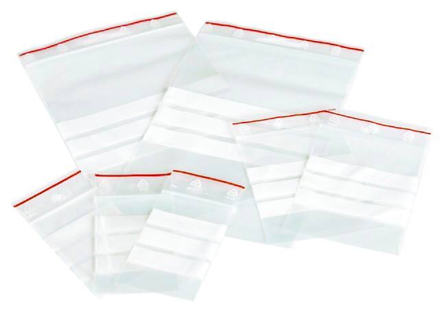 Grip Seal Bags Writeable Stripes Transparent 12 x 18 cm Pack of 100
