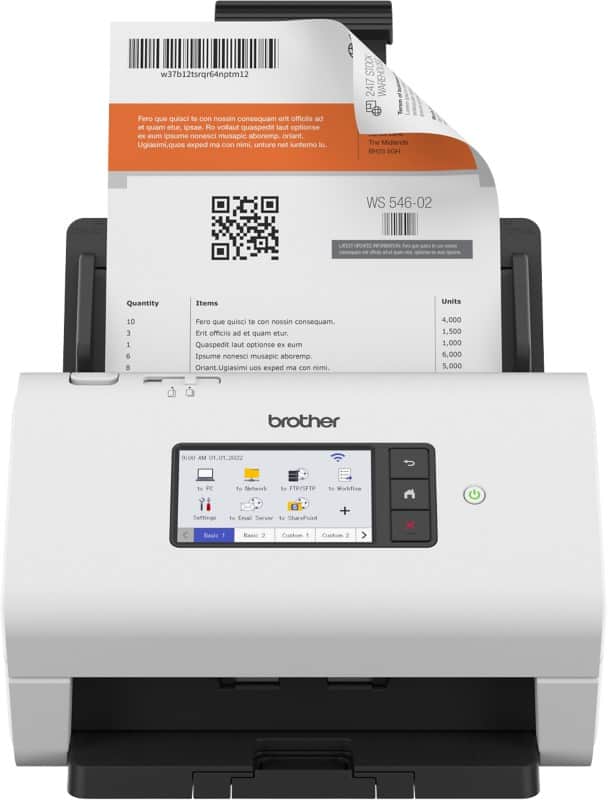 Brother Scanner ADS-4900W White 60ppm Wired and Wireless USB 3.0