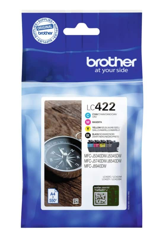 Brother LC422VAL Original Ink Cartridge Black, Cyan, Magenta, Yellow Pack of 4 Multipack