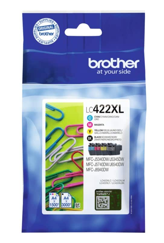 Brother LC422XL VAL Original Ink Cartridge Black, Cyan, Magenta, Yellow Pack of 4 Multipack