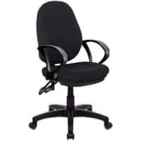 Nautilus Designs Office Chair Permanent Contact Fabric Fixed Armrest Black BCF/P505/BK/A 630 x 600 x 1,060 mm