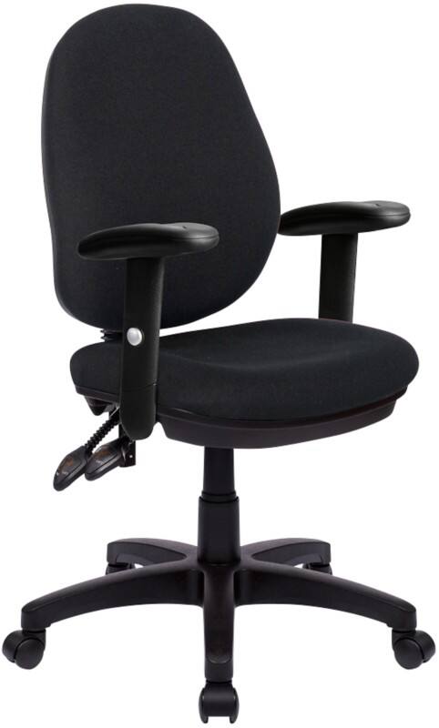 Nautilus Designs Office Chair Permanent Contact Fabric Height-Adjustable Armrest Black 630 x 600 x 1,060 mm