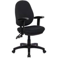 Nautilus Designs Office Chair Permanent Contact Fabric Height-Adjustable Armrest Black BCF/P505/BK/ADT 630 x 600 x 1,060 mm