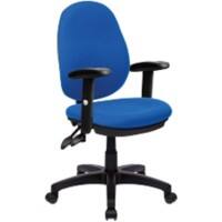 Nautilus Designs Office Chair Permanent Contact Fabric Height-Adjustable Armrest Blue BCF/P505/BL/ADT 630 x 600 x 1,060 mm