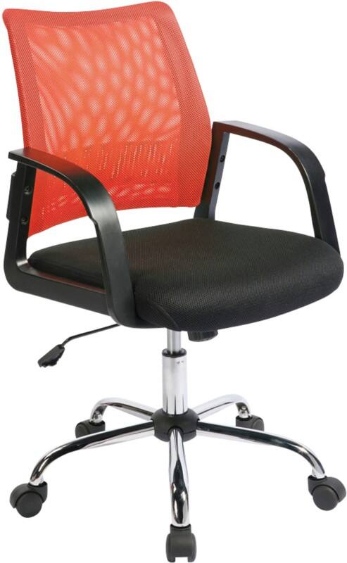 Nautilus Designs Office Chair Basic Tilt Mesh Fixed Armrest Orange 610 x 620 x 910 mm